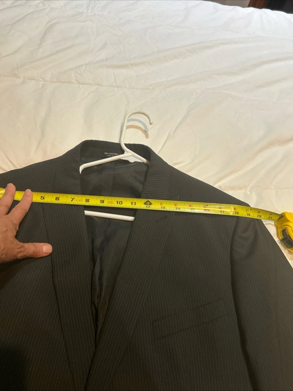 John Varvatos USA Men's Black Wool SoHo Fit 2-Piece Suit Jacket Sz 46R Pants 39R
